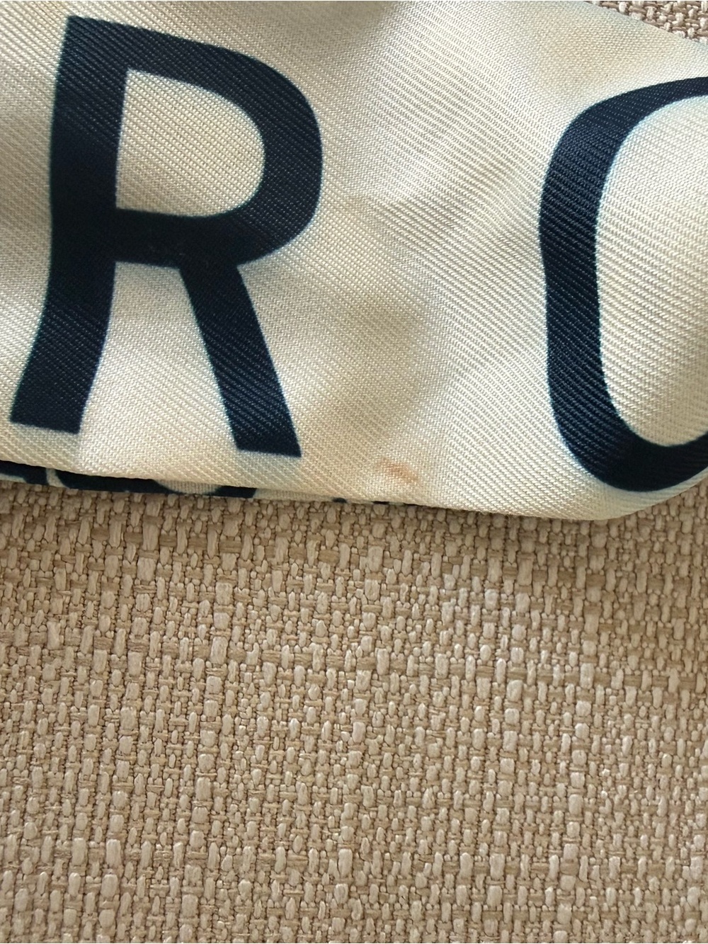 Christian Dior J’Adior Oblique Silk Twill Scarf Ivory Navy Monogram - Picture 7 of 7